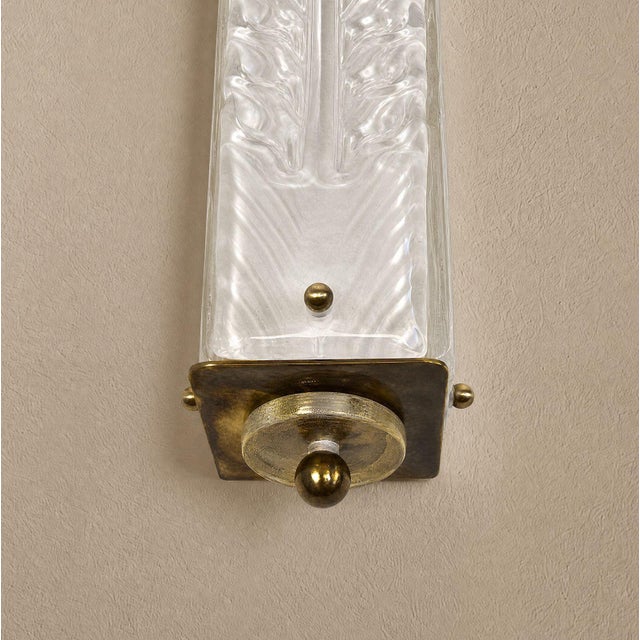 1970s Mid-Century Modern White Murano Glass Vanity Sconces - a Pair For Sale - Image 9 of 10