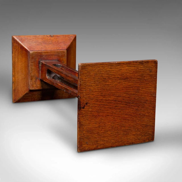 Brown 1890s Small Antique Victorian English Oak Statue Stand For Sale - Image 8 of 11