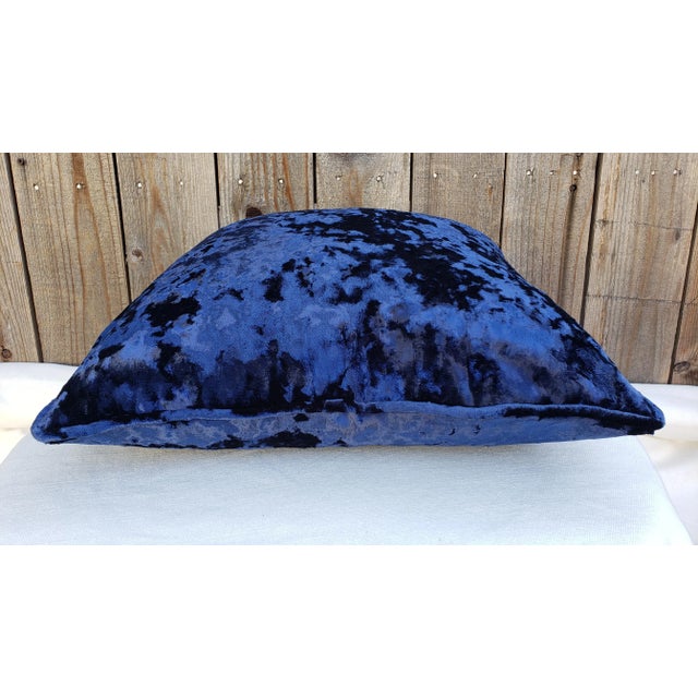 Clarke & Clarke Clarke & Clarke Crush Midnight Fabric Pillow Cover For Sale - Image 4 of 5