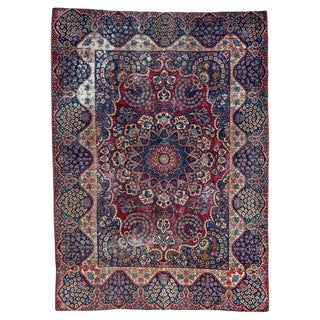 Distressed Kirman Rug, 1890s For Sale