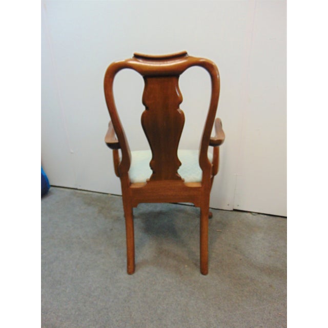 Queen Anne Style Solid Mahogany Dining Chairs - Set of 8 For Sale - Image 11 of 12