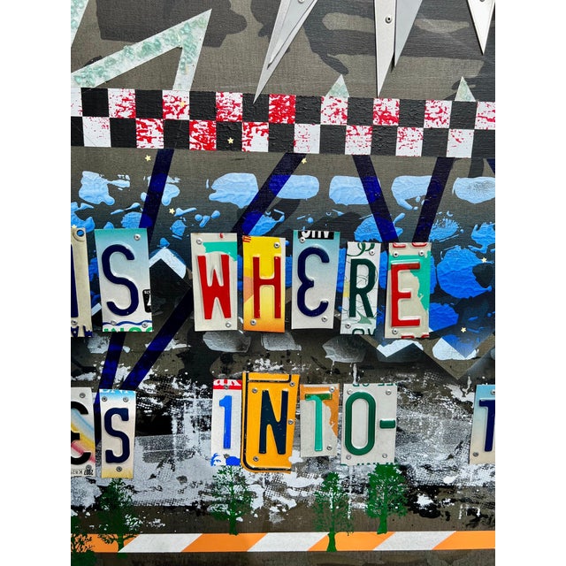 Metal Ryan Humphrey, Outsider Ryan Humphrey Street Art Collage, Large Painting Jackson Pollock Photo For Sale - Image 7 of 14