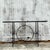Industrial Vintage Boho Wrought Iron Circle Console With Empress Stone Top For Sale - Image 3 of 8