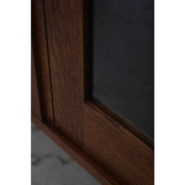 Stickley Mission Oak Leaded Glass Door Bookcase For Sale - Image 9 of 15