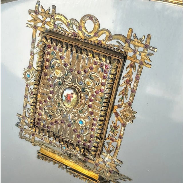 Art Deco Late 19th Century Anton Boehm Brass Frame en Wien For Sale - Image 3 of 8