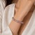 Art Deco Late 20th Century 18K White Gold Pink Blue Sapphire Diamond Bangle Bracelet For Sale - Image 3 of 3