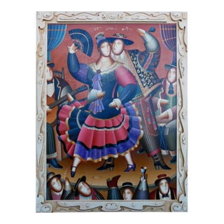 Anton Arkhipov Dona Dolores Original Russian Painting Custom Framed Art Artwork For Sale