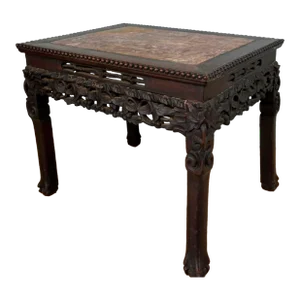 Chinese Hongmu Carved Side Table Qing Dynasty 19th Century.
