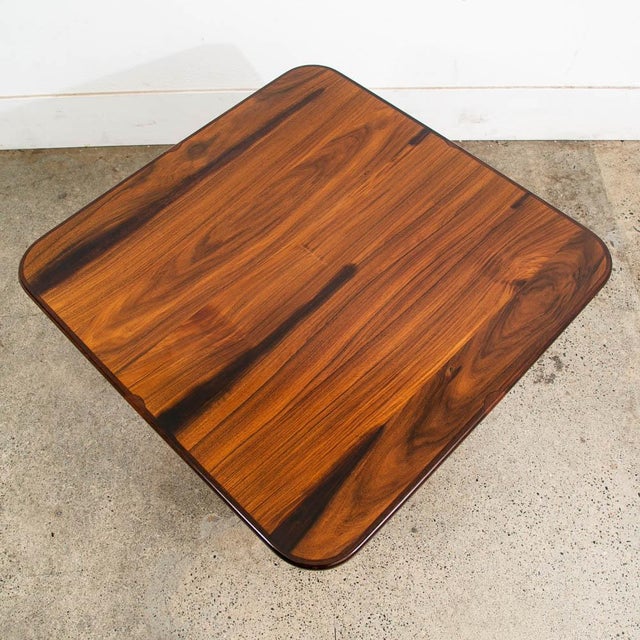 Brown Mid Century Danish Modern End Table Rosewood Side Nightstand Vintage Pedestal For Sale - Image 8 of 12