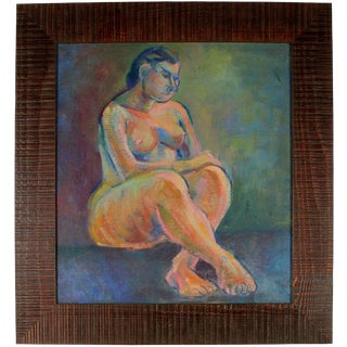 Martin Snipper Expressionist Figure in Oil Paint, 1940s Circa 1940s For Sale