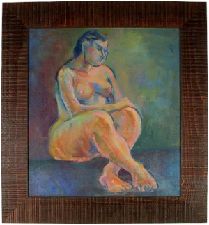 Martin Snipper Expressionist Figure in Oil Paint, 1940s Circa 1940s