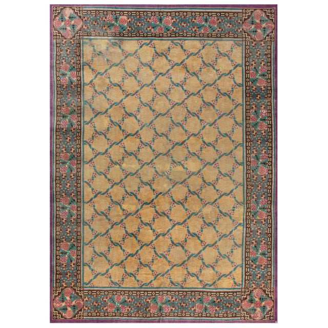 Doris Leslie Blau Vintage French Art Deco Rug by Jules Coudyser For Sale
