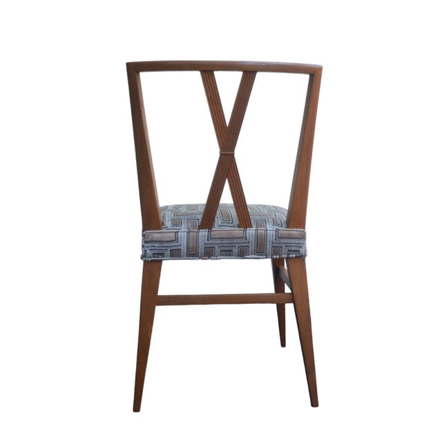 Mid-Century Modern 1950s Attributed to Tommi Parzinger for Charak Modern X-Back Mahogany Dining Chairs, Set of 6 For Sale - Image 3 of 6