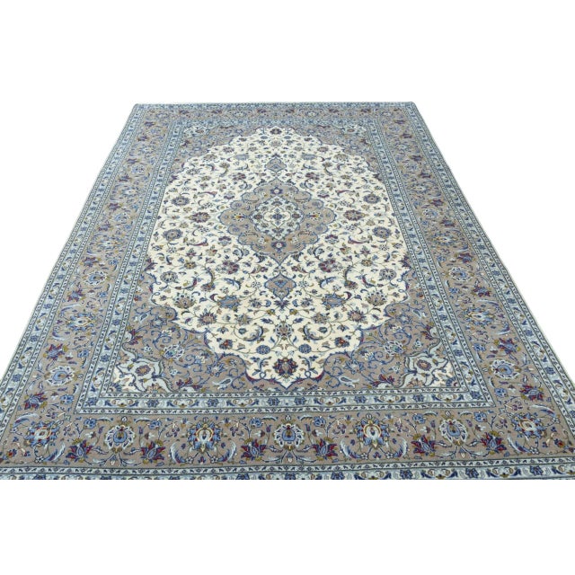 Middle Eastern Hand-Knotted Kashan Cork Rug For Sale - Image 4 of 12