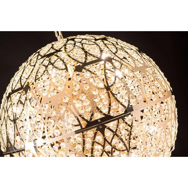 Metal Steel & Crystal Earth Arabesque 50 Ceiling Lamp from Vgnewtrend For Sale - Image 7 of 9