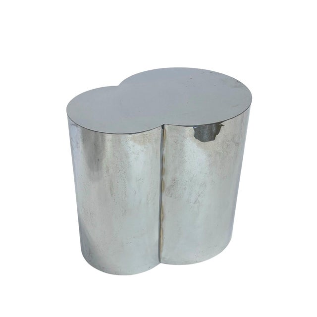 Sculptural chrome "Cloud" pedestal table Attributed to British Interior Designer John Stefanidis. This tubular form has a...