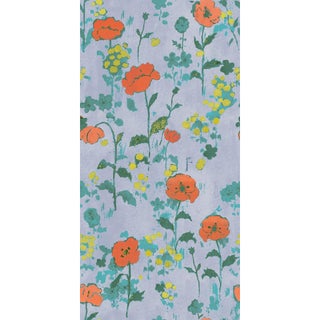 Sample - Large Scale, Poppies Wallpaper by Paule Marrot in Periwinkle For Sale