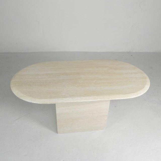 Mid-Century Travertine Coffee Table with Oval Top, 1970s For Sale - Image 11 of 18