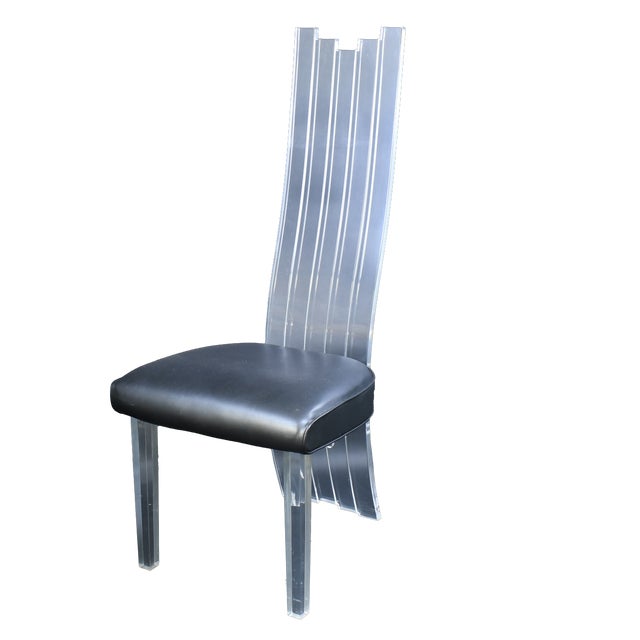 1970s Set of 4 Lucite Dining Chairs For Sale - Image 4 of 5