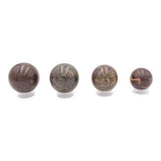 Set of Four Jasper Stone Spheres For Sale