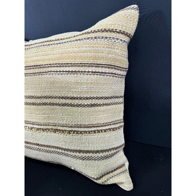 Contemporary Turkish Hemp Pillow Cushion Natural Beige Brown Cushion Cover 20x20 For Sale - Image 3 of 4