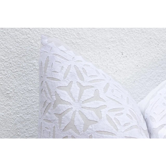 Poppy Flax Euro Applique Pillow Cover For Sale - Image 4 of 8