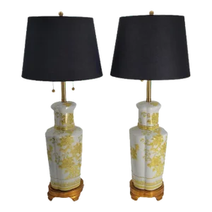 Pair of Mid 20th Century Imari Porcelain Lamps by the Marbro Lamp Company