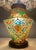 Gold Antique Hand-Painted Vellum Bedroom Table Lamp, South Asia, 1930 For Sale - Image 8 of 17