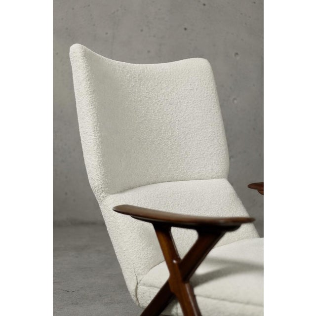 Mid-Century Norwegian Modern Teak and White Bouclé Lounge Chair, 1960s For Sale - Image 17 of 18