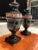 Pair of Black Glazed Porcelain & Bronze Urn Table Lamps From Marbro For Sale - Image 10 of 13