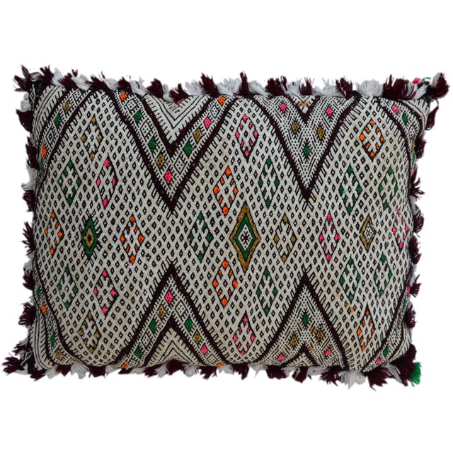 Pink Mid 20th Century Moroccan Diamond Pillow For Sale - Image 8 of 8