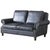 English Rolled Arm Love Seat - Slate Leather For Sale - Image 9 of 9