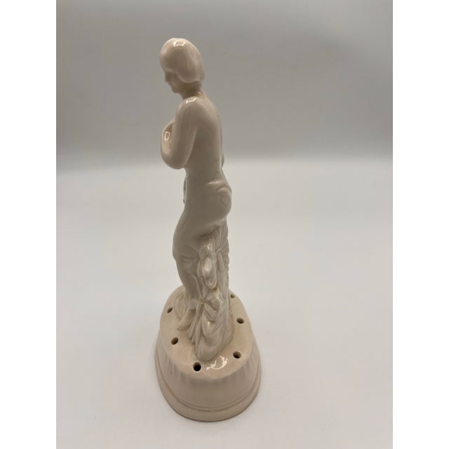 Vintage German Art Deco Porcelain Flower Frog…Nymph Figurine For Sale In Atlanta - Image 6 of 7
