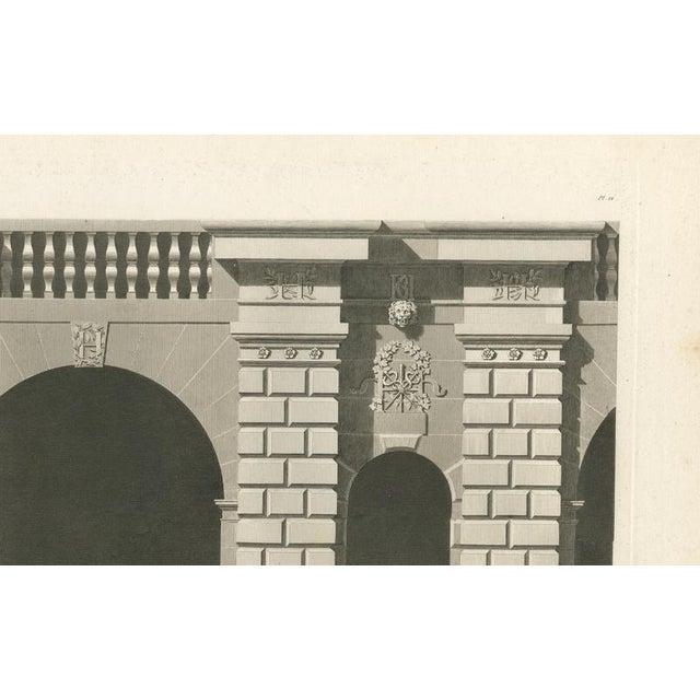 Paper Louis-Pierre Baltard, Cour Des Fontaines, 1803, Copperplate Engraving For Sale - Image 7 of 10