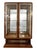 Art Deco display cabinet, French, circa 1930, with three glass sides. Rosewood veneer, black lacquered base with chrome...