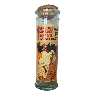 Vintage French Art Nouveau Style Pasta Jar with Moulin Rouge by Henri de Toulouse-Lautrec Motif, 1960s For Sale