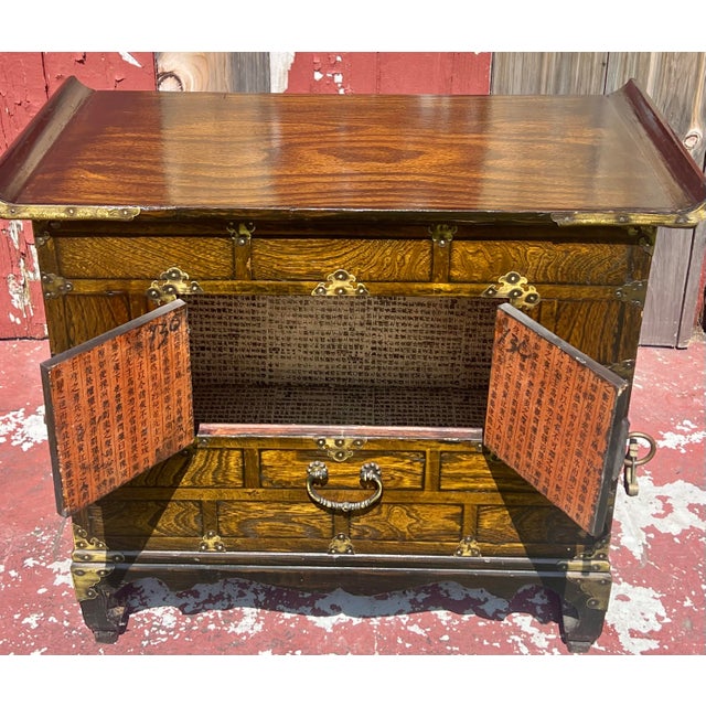 Late 19th Century 19th Century Small Elm Korean Tansu Chest For Sale - Image 5 of 12
