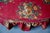 Cocktail Armchair with Red Floral Fabric and Compass Legs For Sale - Image 10 of 14