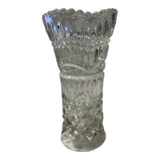 Late 19th Century Bohemian Hobstar Miter Vase For Sale