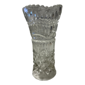 Late 19th Century Bohemian Hobstar Miter Vase