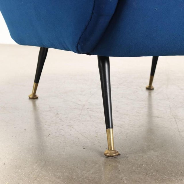 Vintage Italian Lounge Chair in Fabric and Metal, 1950s For Sale - Image 5 of 10