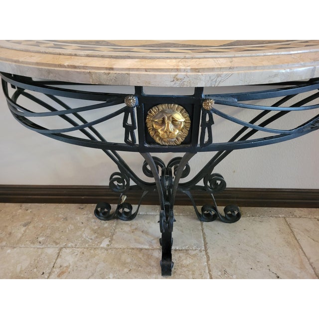 Maitland‑Smith Demi‑lune Console Table For Sale In Dallas - Image 6 of 12