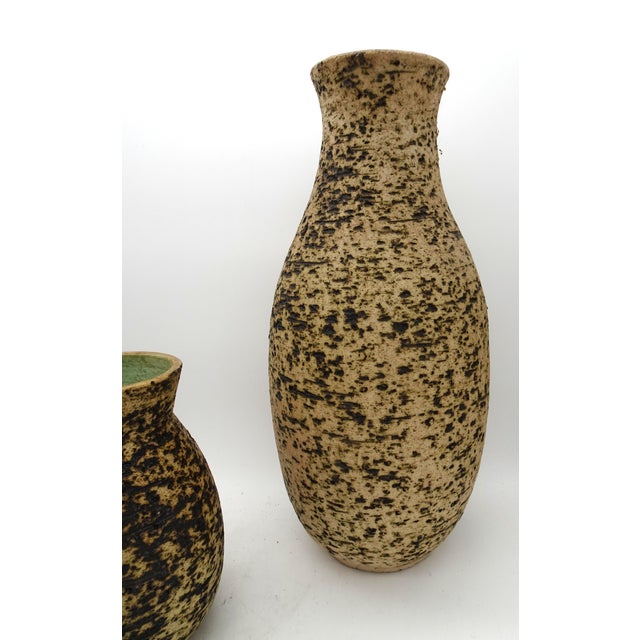 Mid-Century Modern Dutch Ceramic Birch Bark Series Vase from Pieter Groeneveldt, 1960s, Set of 3 For Sale - Image 3 of 12