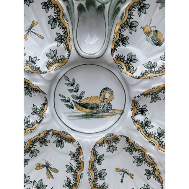 Late 19th Century French Faience Oyster Swan Plate Saint Clement, Circa 1890 For Sale - Image 5 of 6