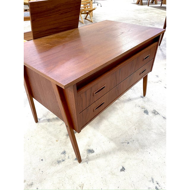 1960s Danish Modern Teak Vanity or Desk For Sale - Image 5 of 10