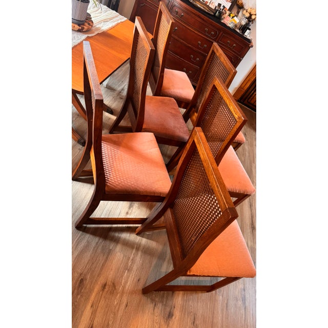 Beautiful high-back cane dining chairs. Set of 6. Made by Bernhardt mid 70's.