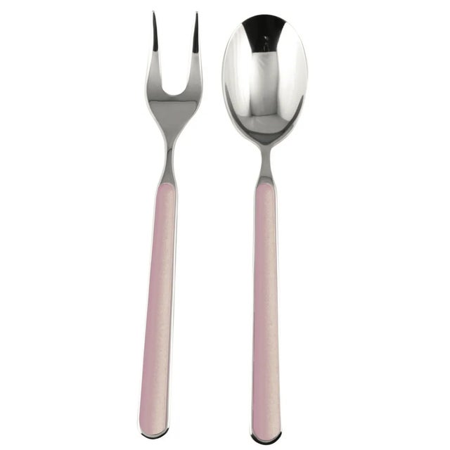 Contemporary Mepra Fantasia 2-Piece Serving Set (fork & Spoon), Pale Rose For Sale - Image 3 of 3