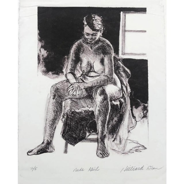 1970s Hilliard Dean Female Nude Lithograph For Sale - Image 4 of 4