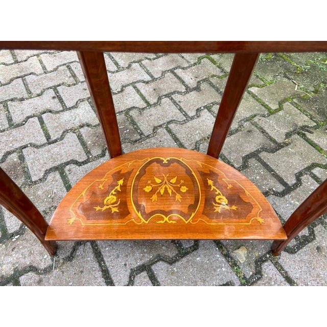 1980 French Louis XVI Mahogany Bronze Side Table For Sale - Image 4 of 10