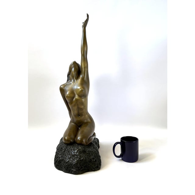 Nude Woman on Rock - Bronze - 29" For Sale - Image 11 of 11
